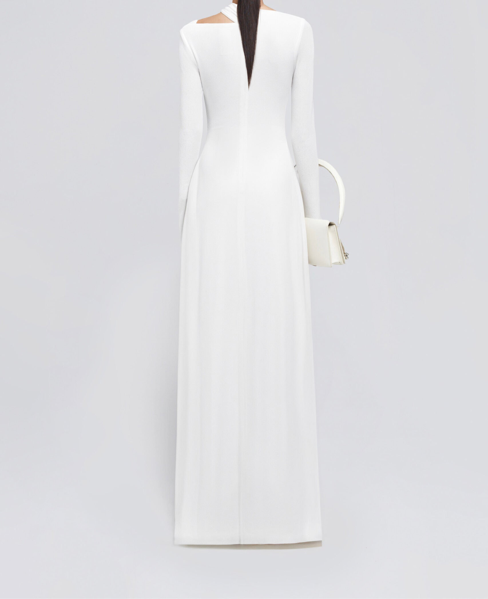 Maxi Dress with Shoulder Cut-outs and Metallic Buttons