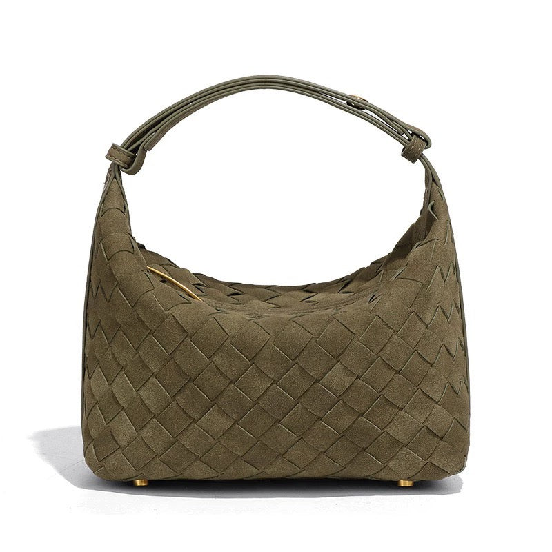 Suede leather woven bag (Immediate)