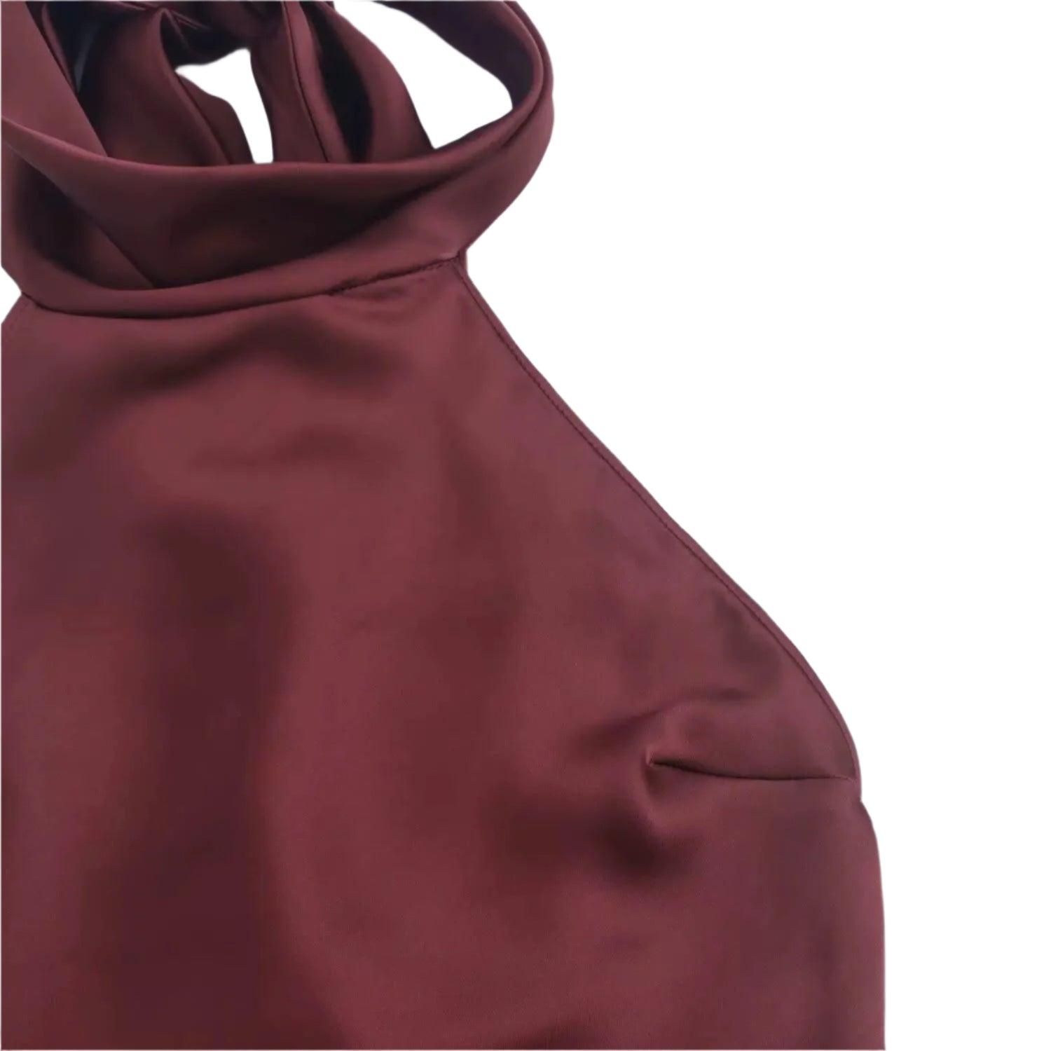 Halter Neck Maxi Dress in Burgundy