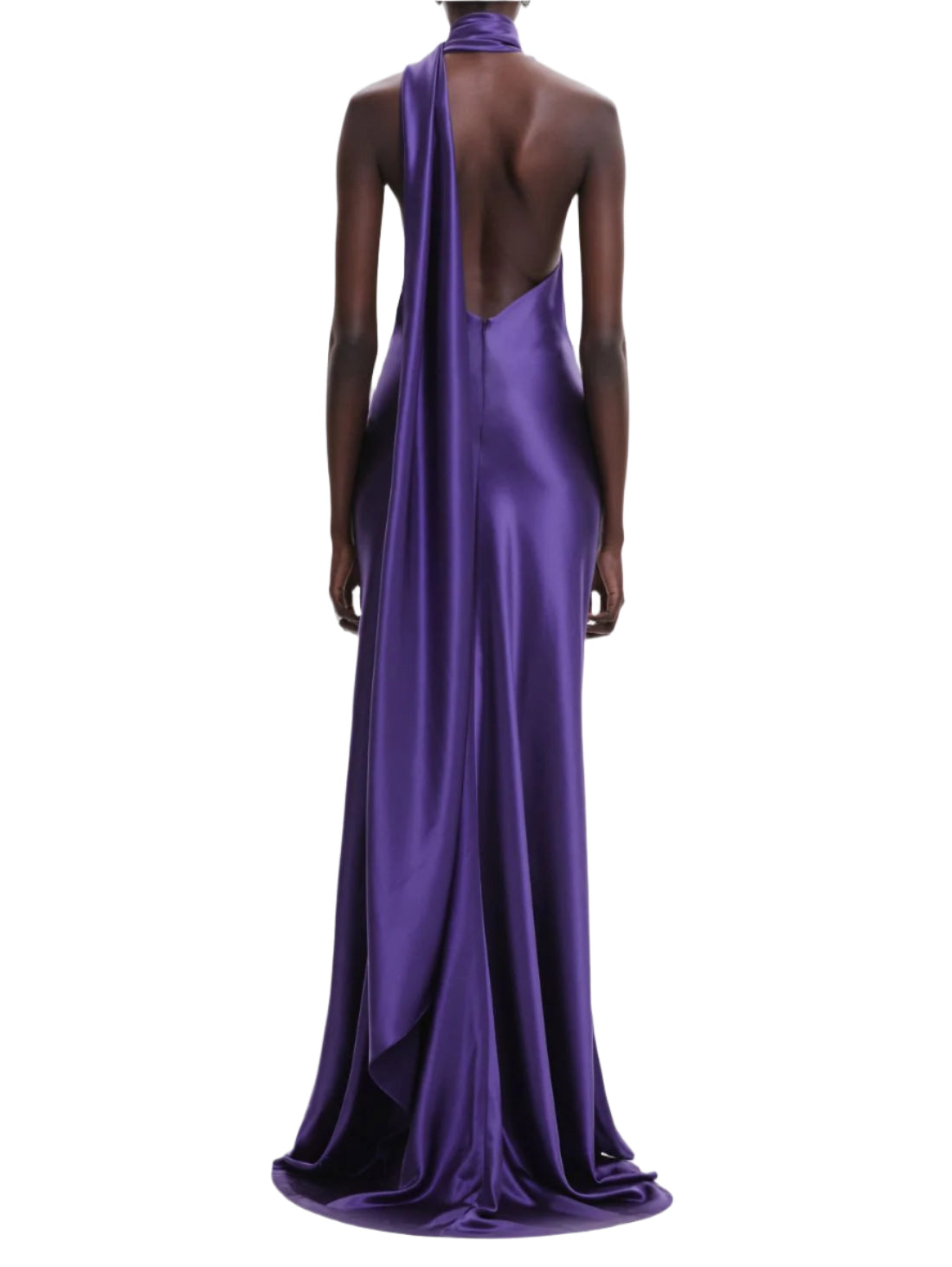 Verna Halter Floral Maxi Satin Dress