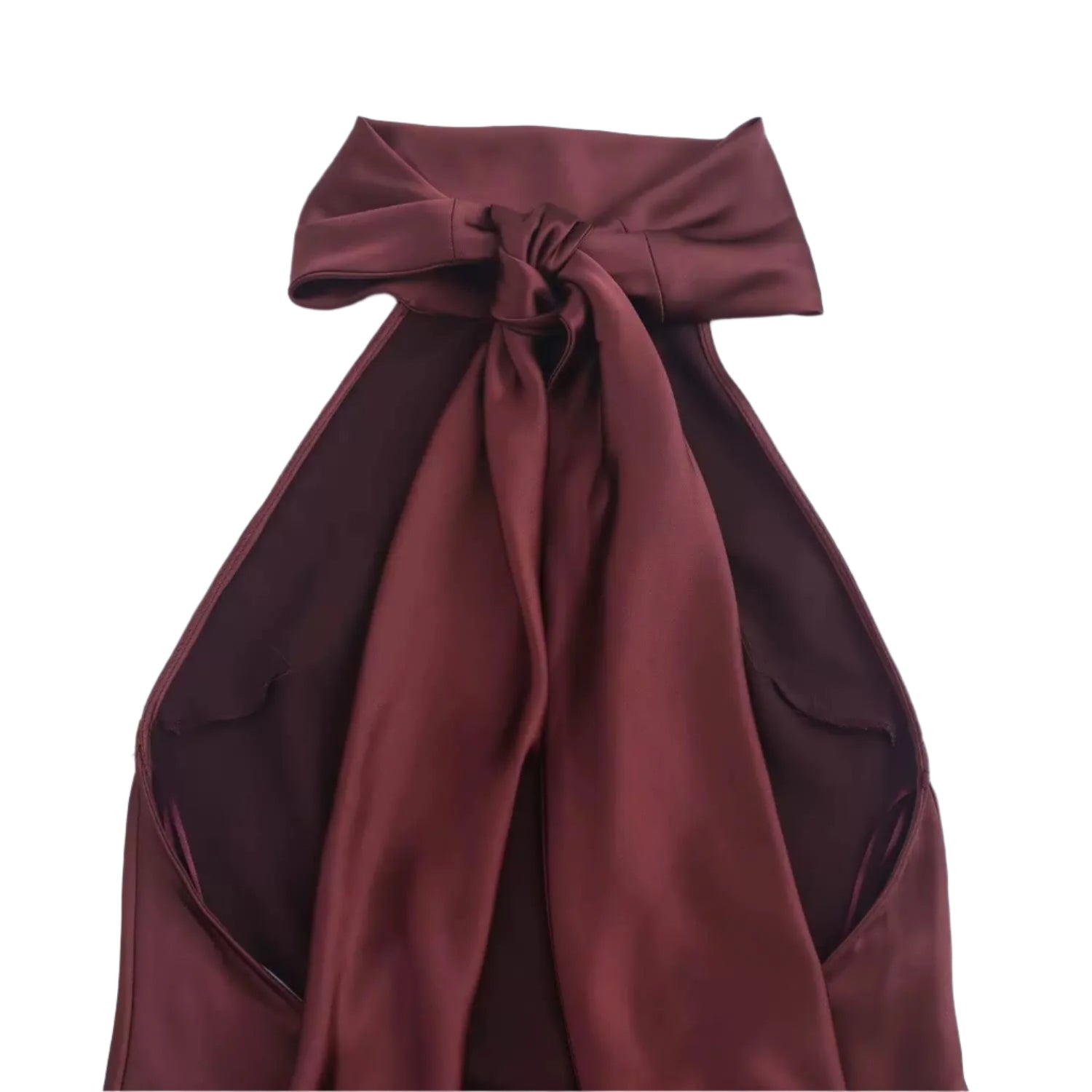 Halter Neck Maxi Dress in Burgundy