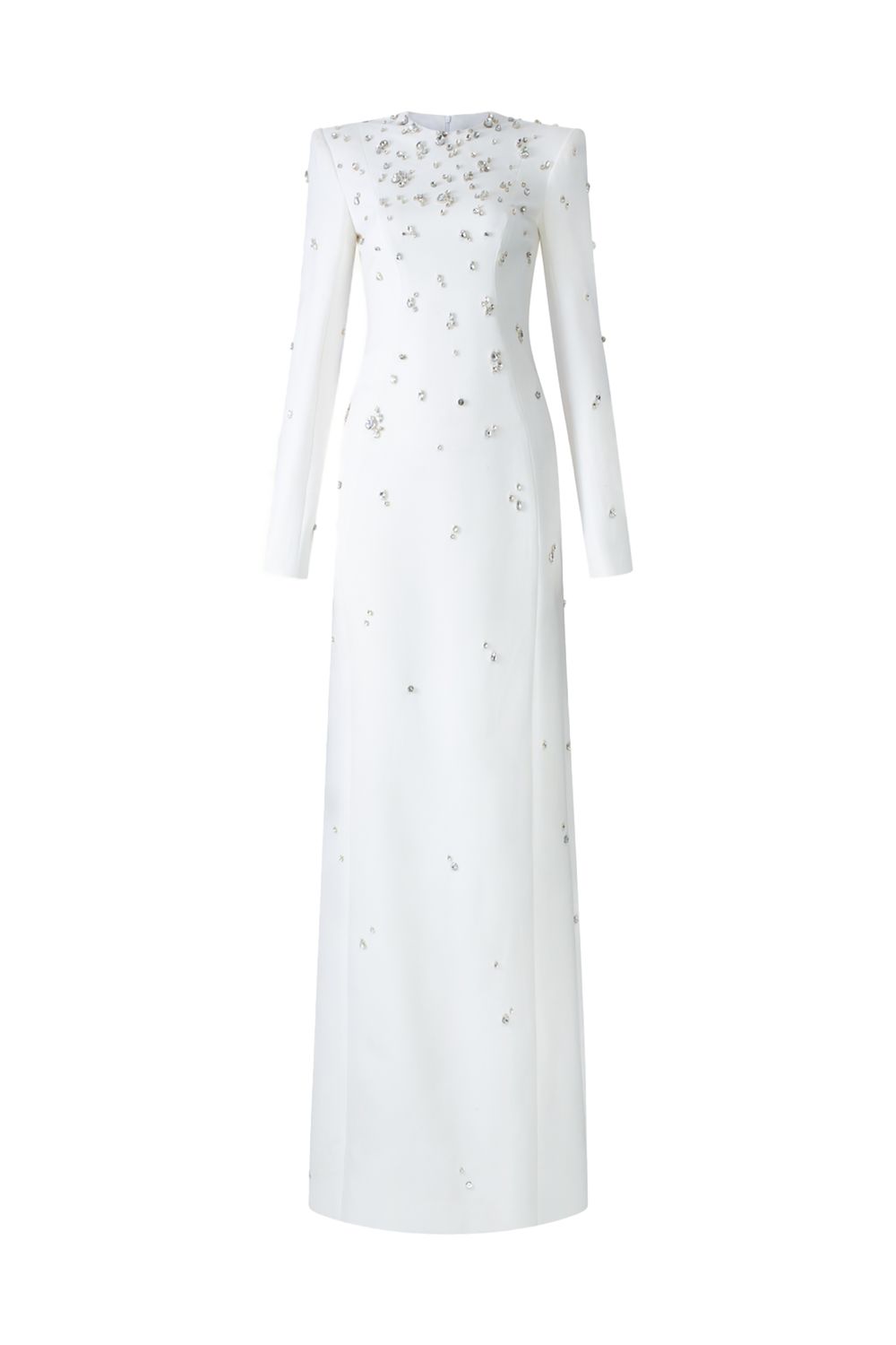 Stone Embellished Long Sleeve Dress