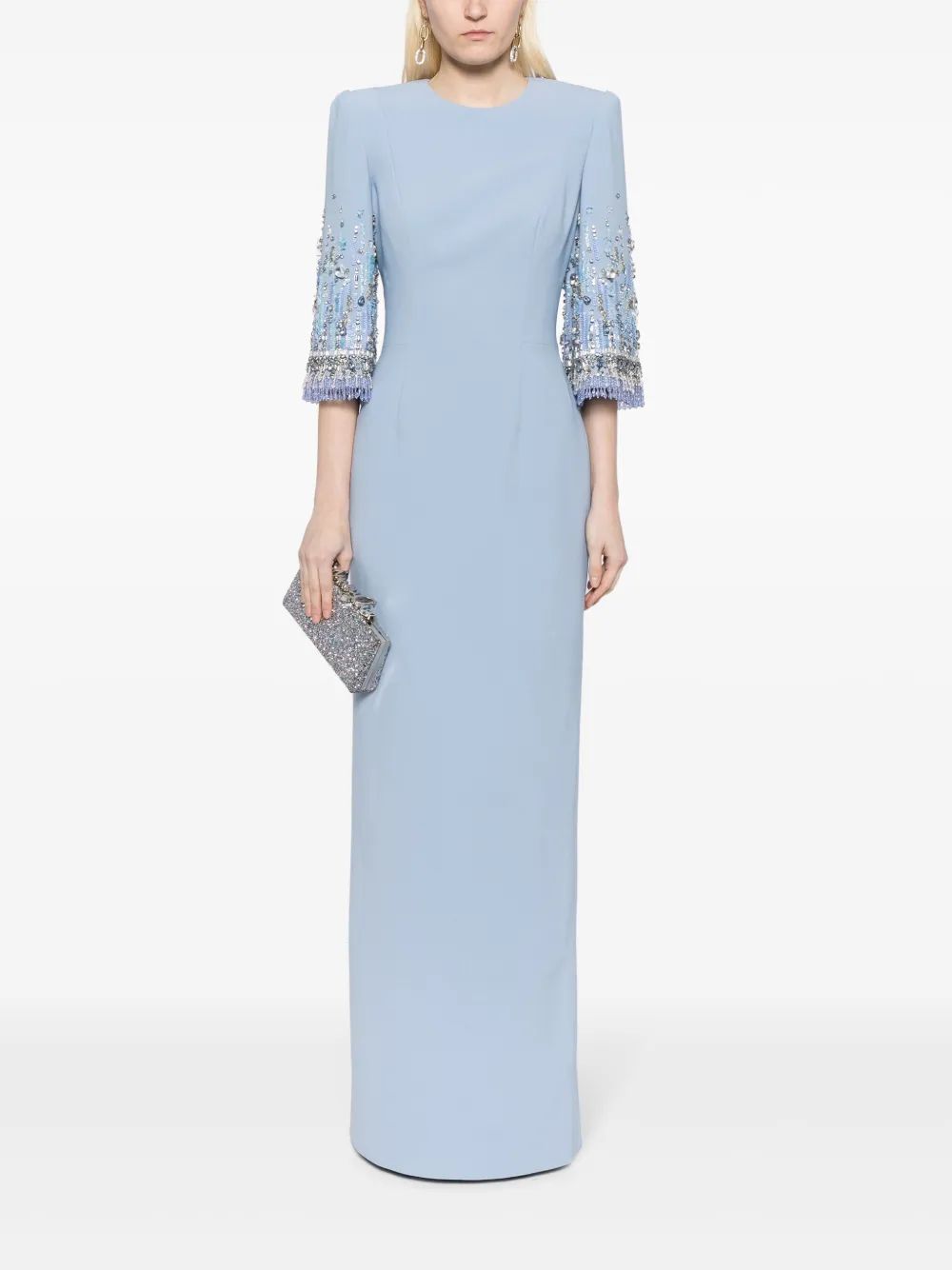 Embellished Maxi Dress with Back Slit