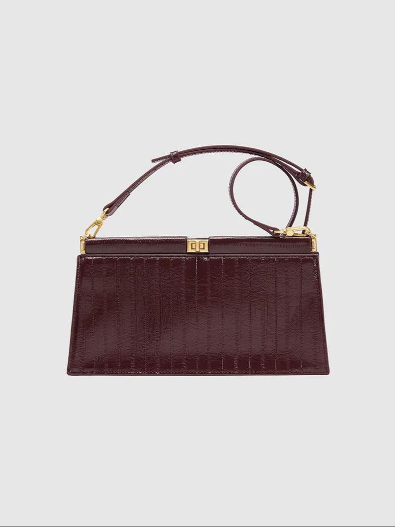 EMBOSSED VEGAN LEATHER SHOULDER BAG