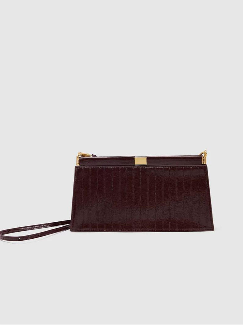 EMBOSSED VEGAN LEATHER SHOULDER BAG