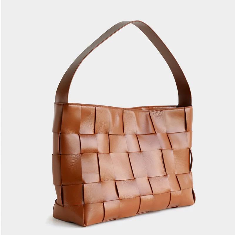 Woven Leather Shoulder Bag