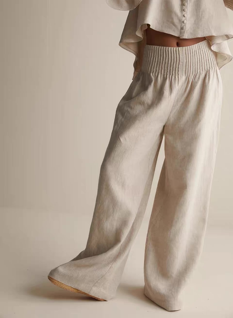 Pleated Waistband Pants