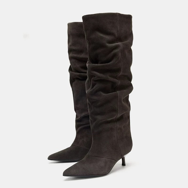 Suede Kitten heels Boots
