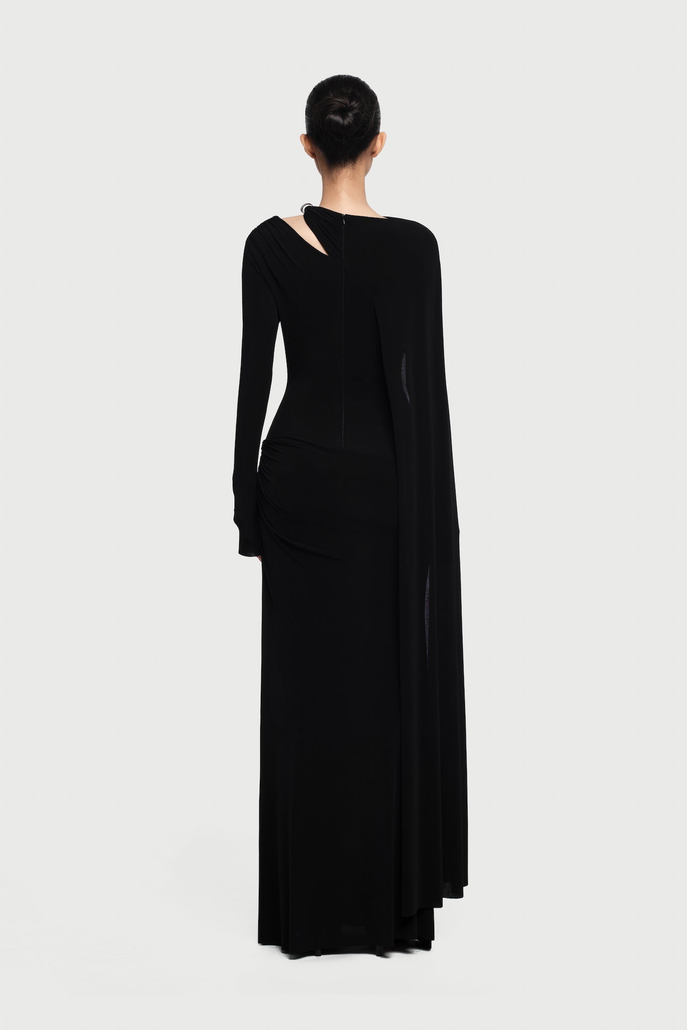 Asymmetrical Flap Dress in Black