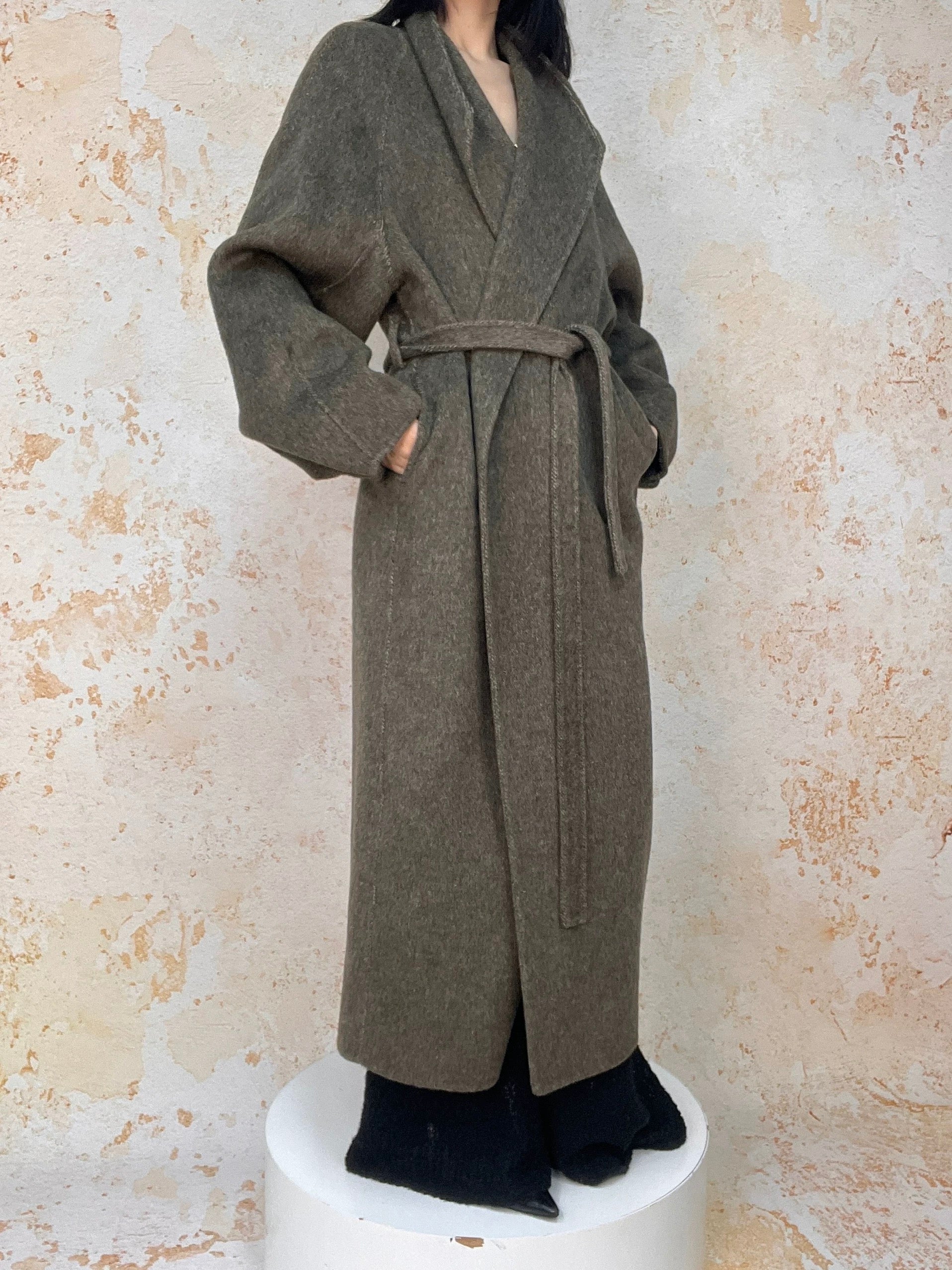Sheep Wool Coat in Brown