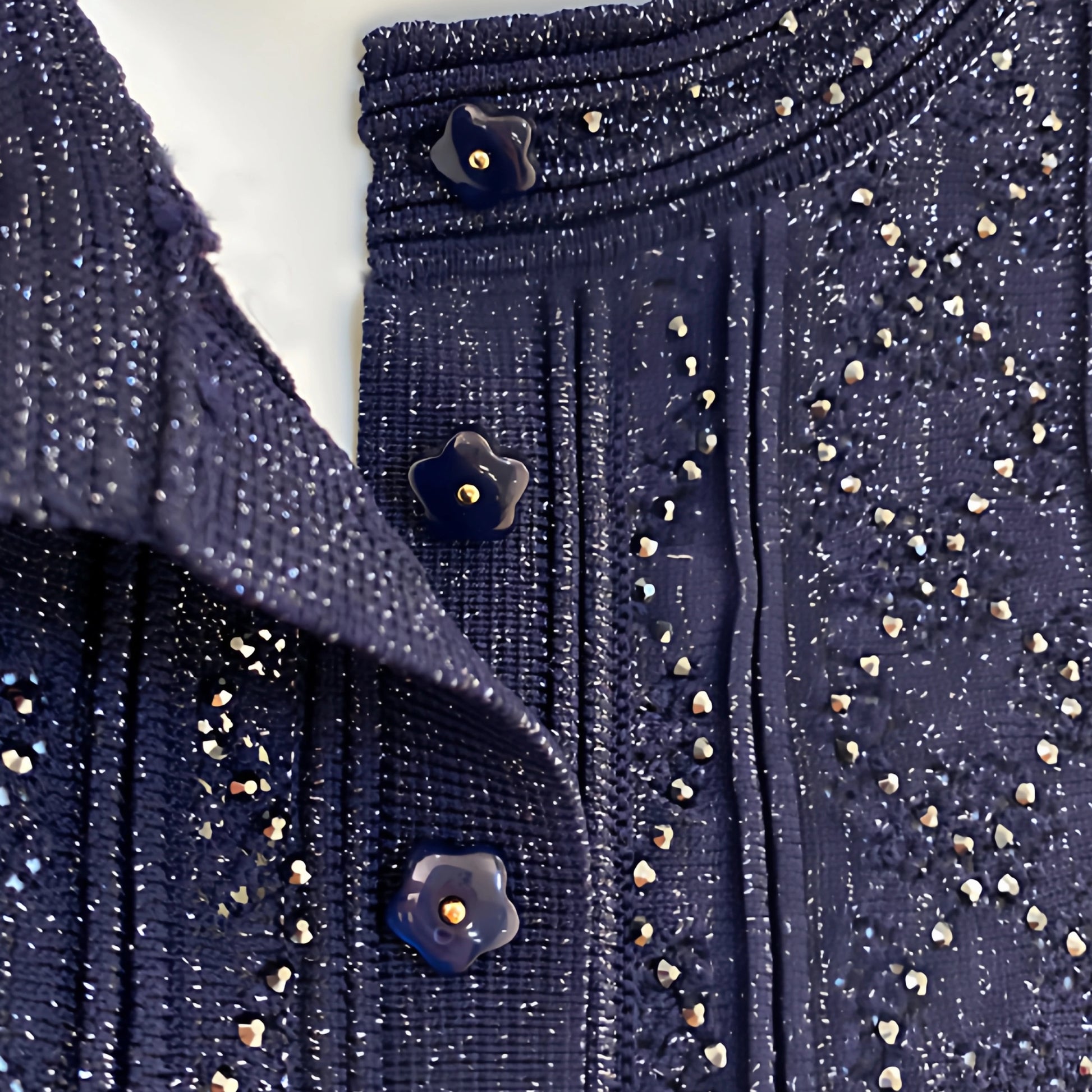 Navy Blue Embroidered Dress
