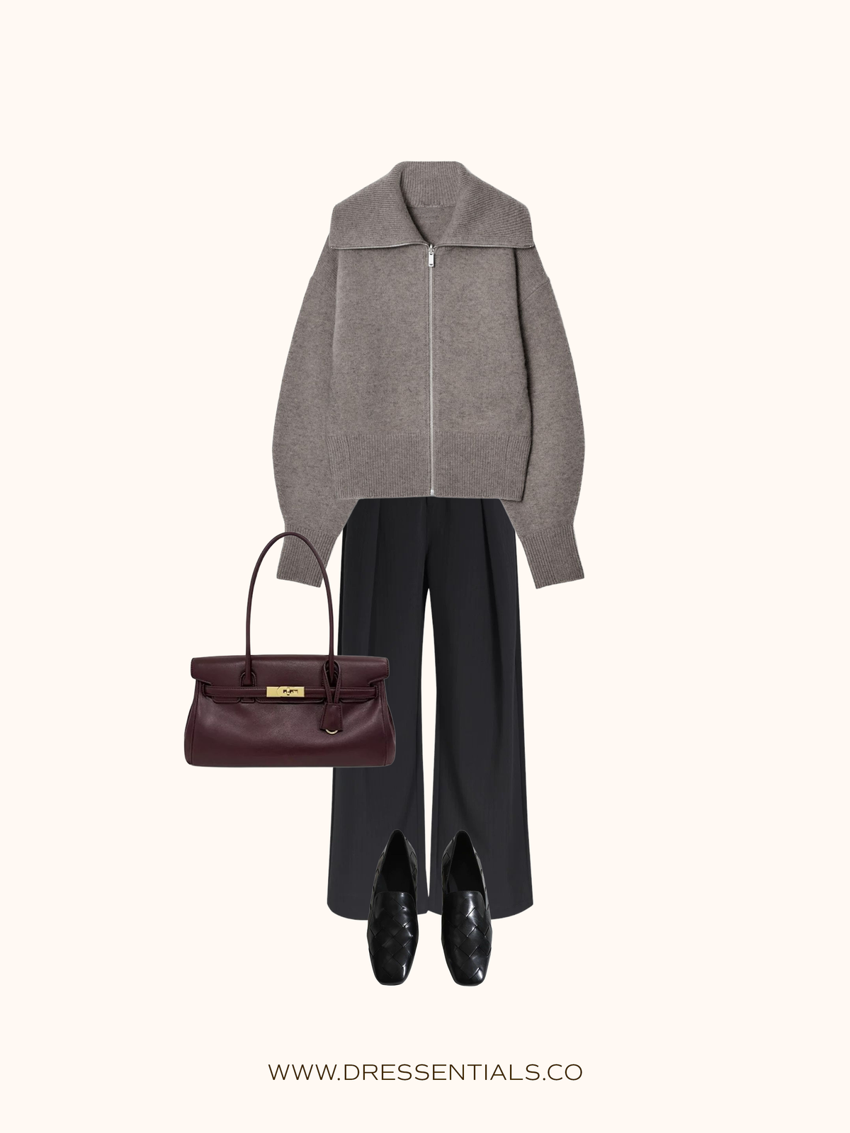WAISTED KNITTED WOOL BOMBER JACKET