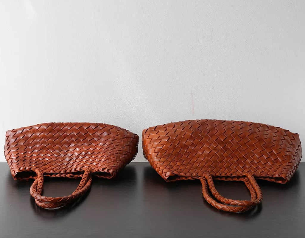 Large Woven Tote Bag in Tan