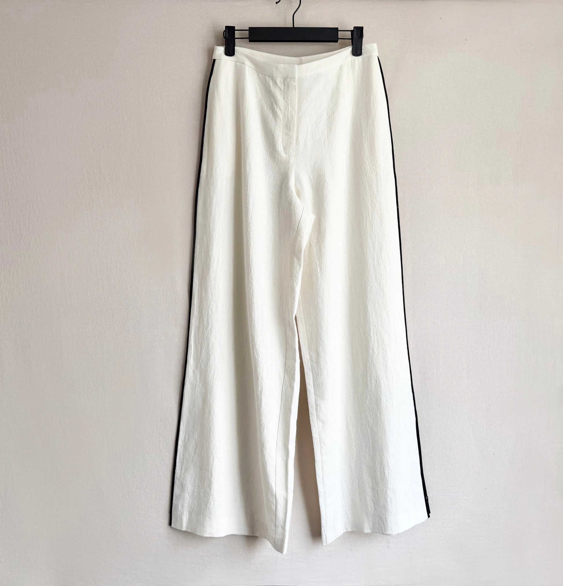 Minimal Side Stripe Linen Trousers (Immediate)