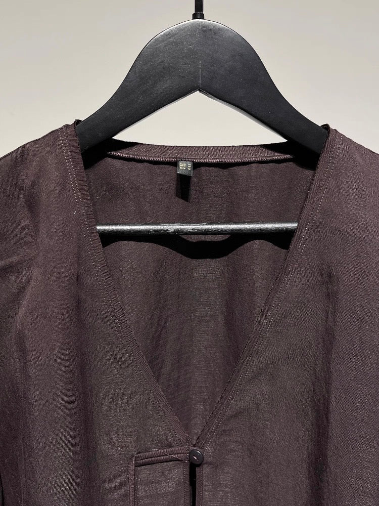 Cropped Shirt with Drawstring Detail
