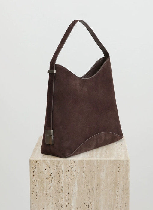 The Sculpt Hobo in Brown Suede