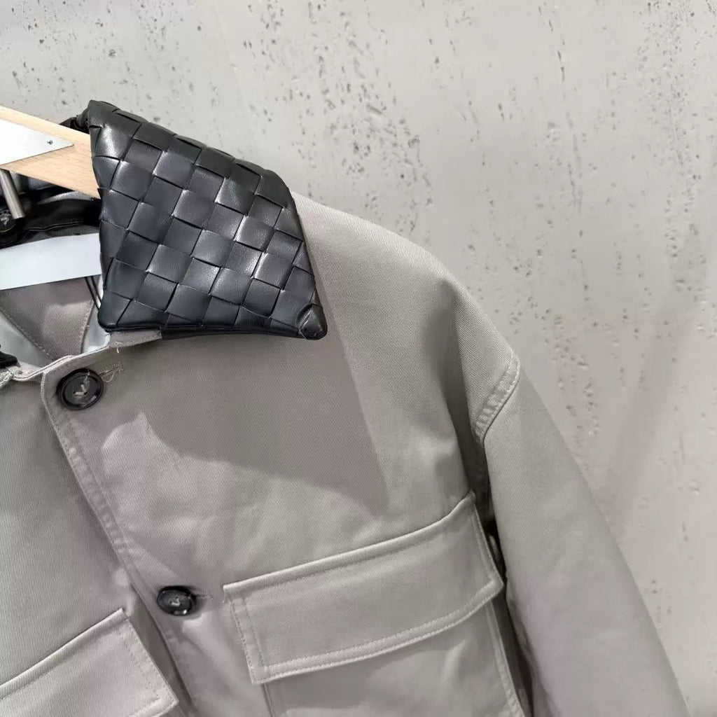 The Woven Collar Cropped Jacket