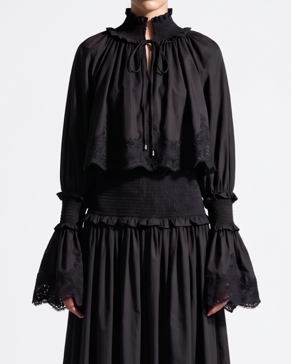 Lace Detail Dress in Black