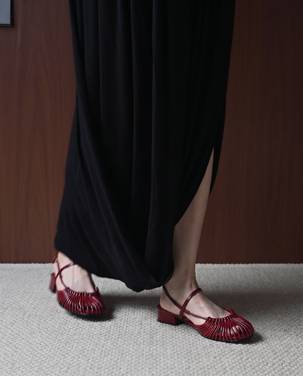 The Braided Slingbacks in Red