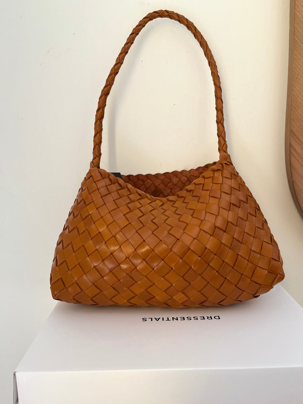 Woven Shoulder Bag in Tan (Immediate)