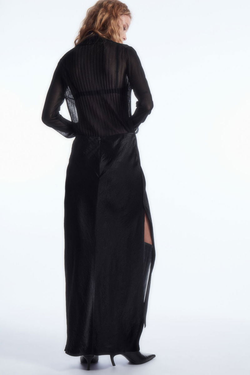 Cos Crinkled-Satin Maxi Skirt