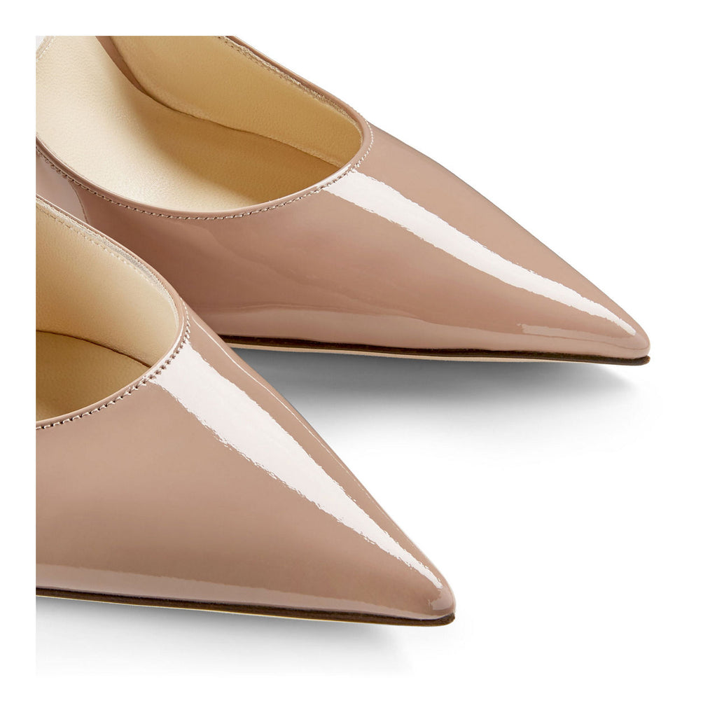 Patent Leather Mules with Crystal Strap