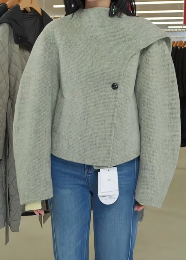 Wool Jacket with Attached Scarf