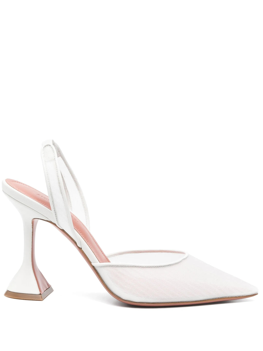 Mesh Slingback heels in White