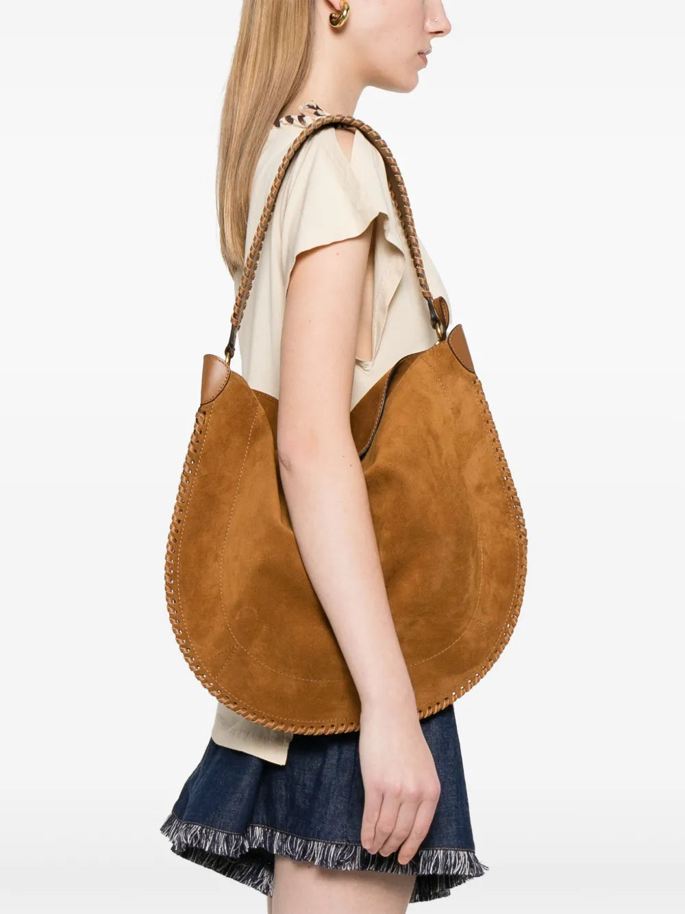 Calf Suede Shoulder Bag