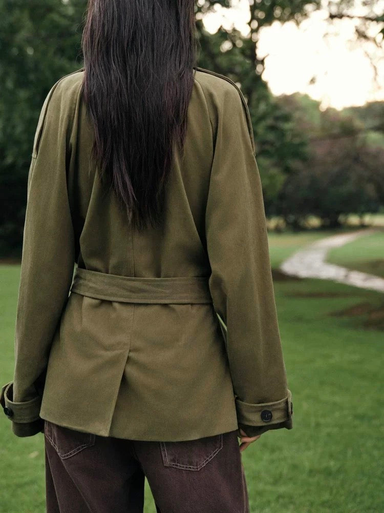 Khaki Short Trench Coat