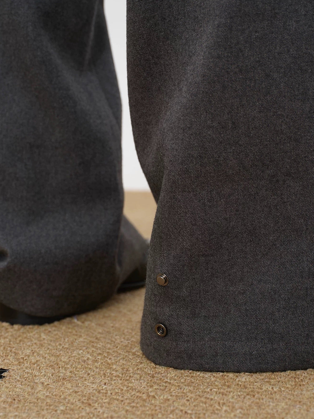 Relaxed Tailored Grey Pants with Adjustable Length