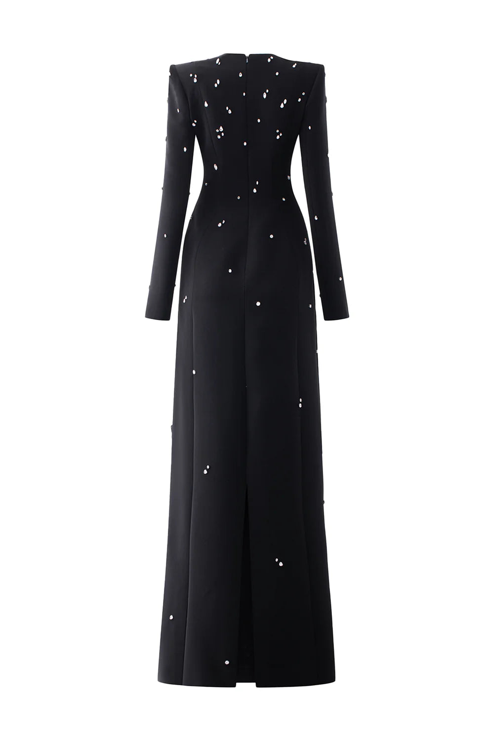 Stone Embellished Long Sleeve Dress