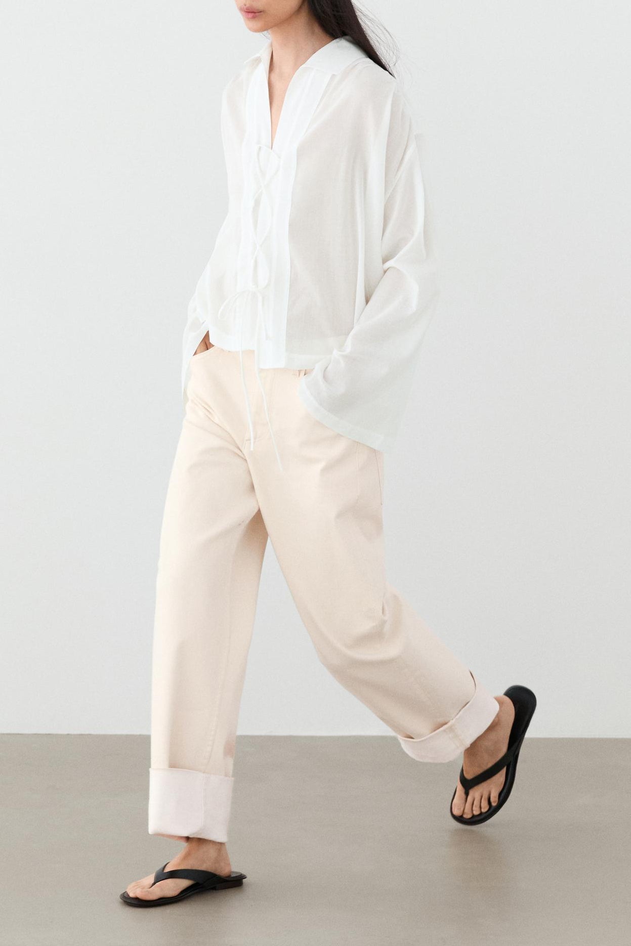 100% Cotton Shirt with Fastening Detail
