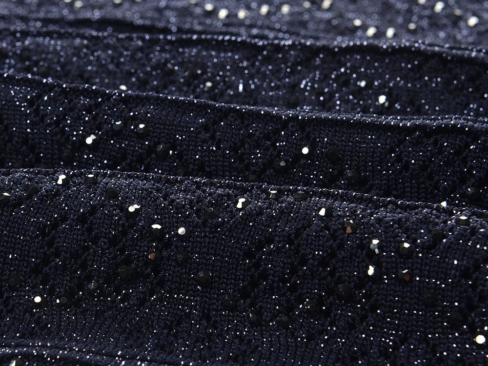 Navy Blue Embroidered Dress