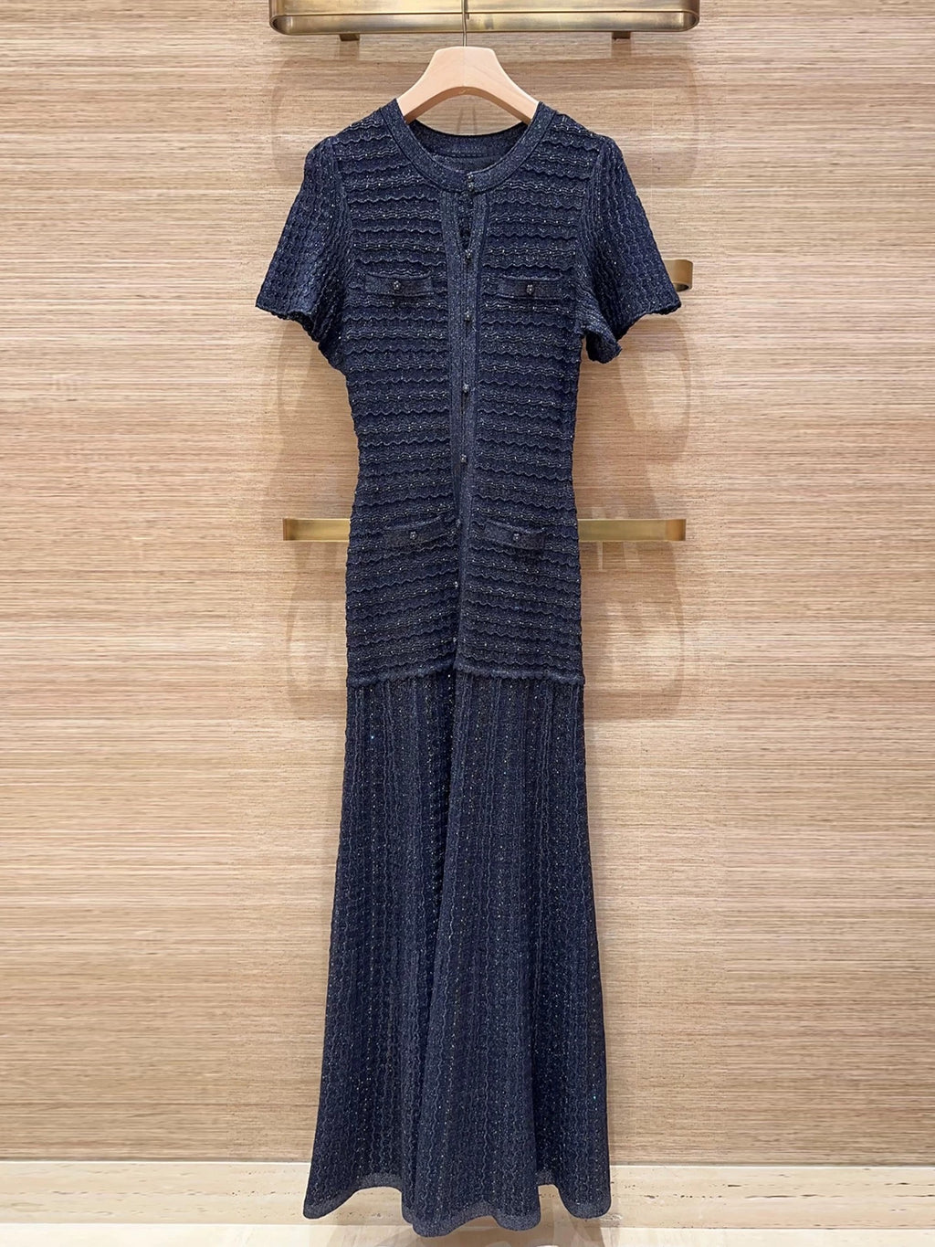 Navy Blue Embroidered Dress