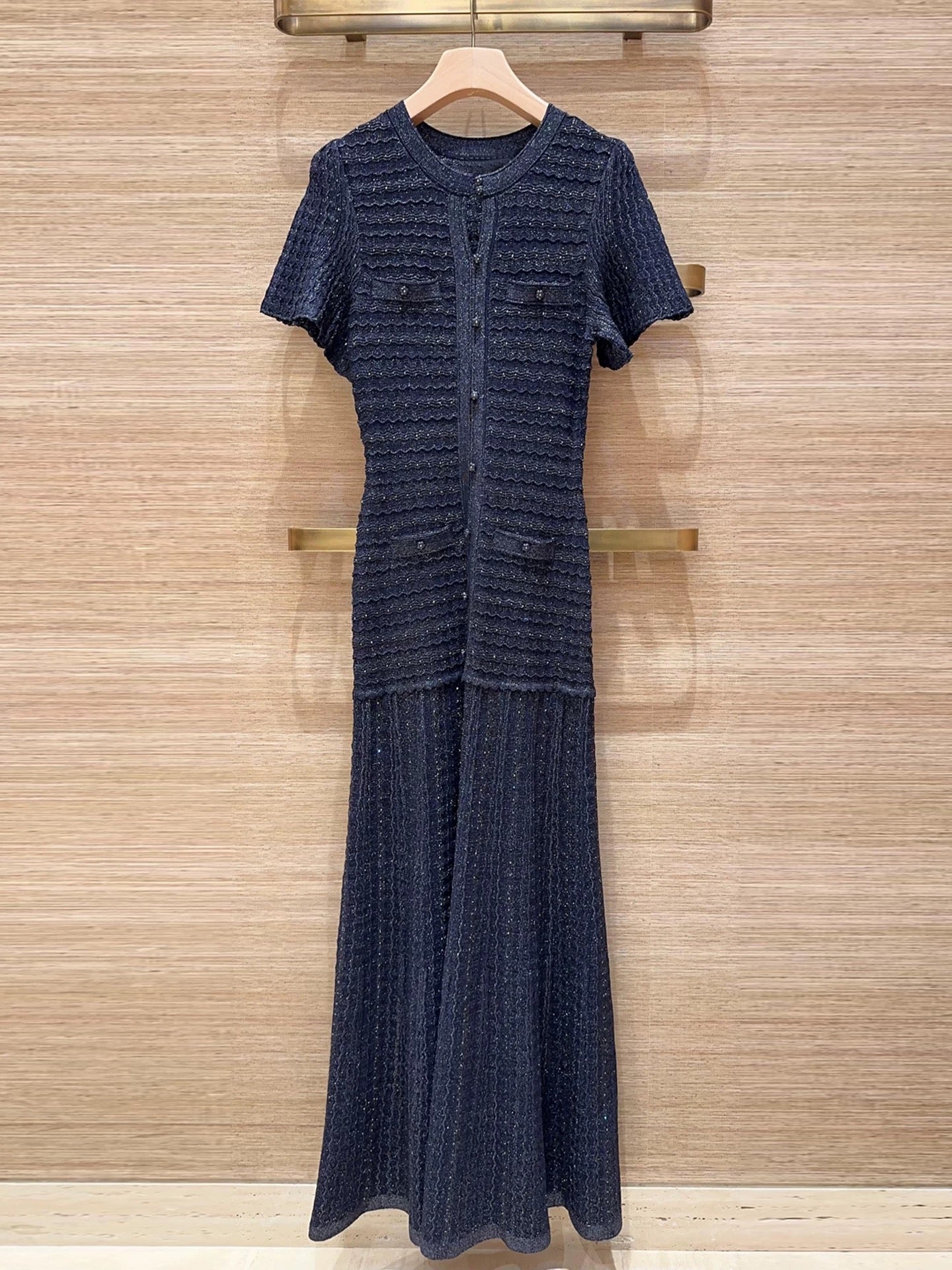 Navy Blue Embroidered Dress