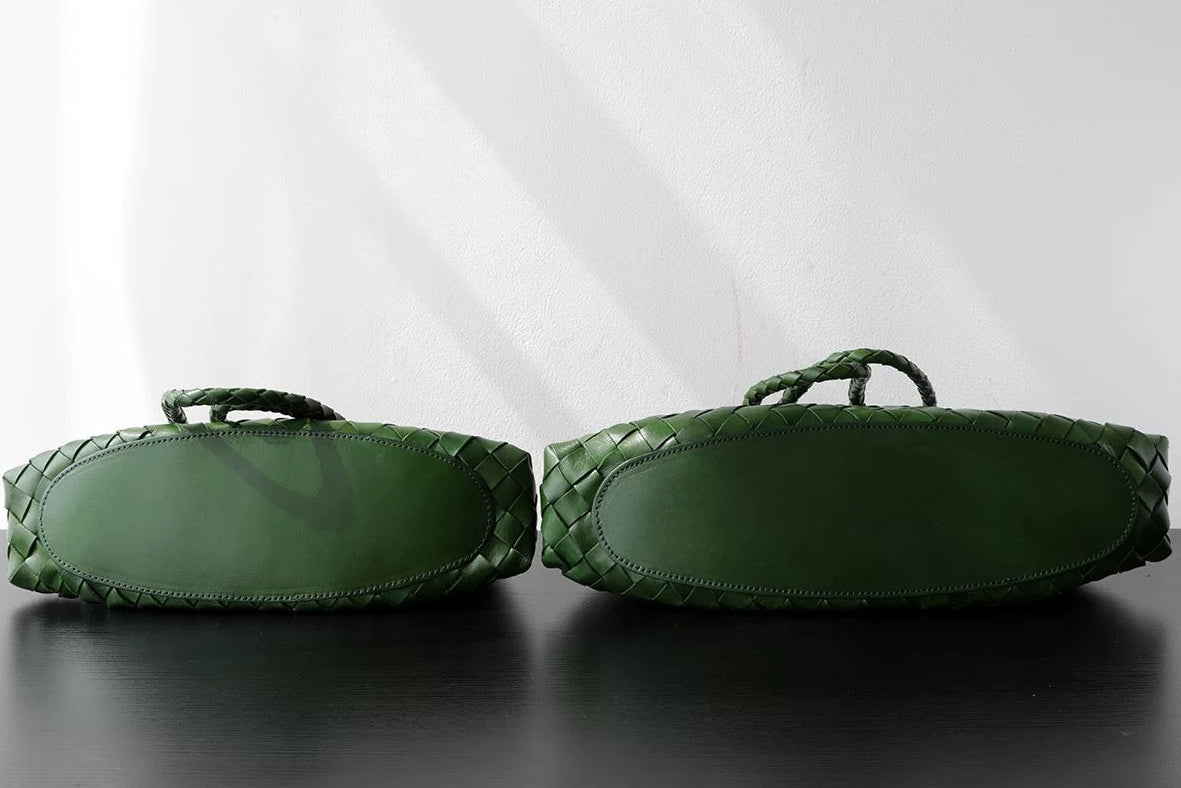 Small Woven Tote Bag in Green