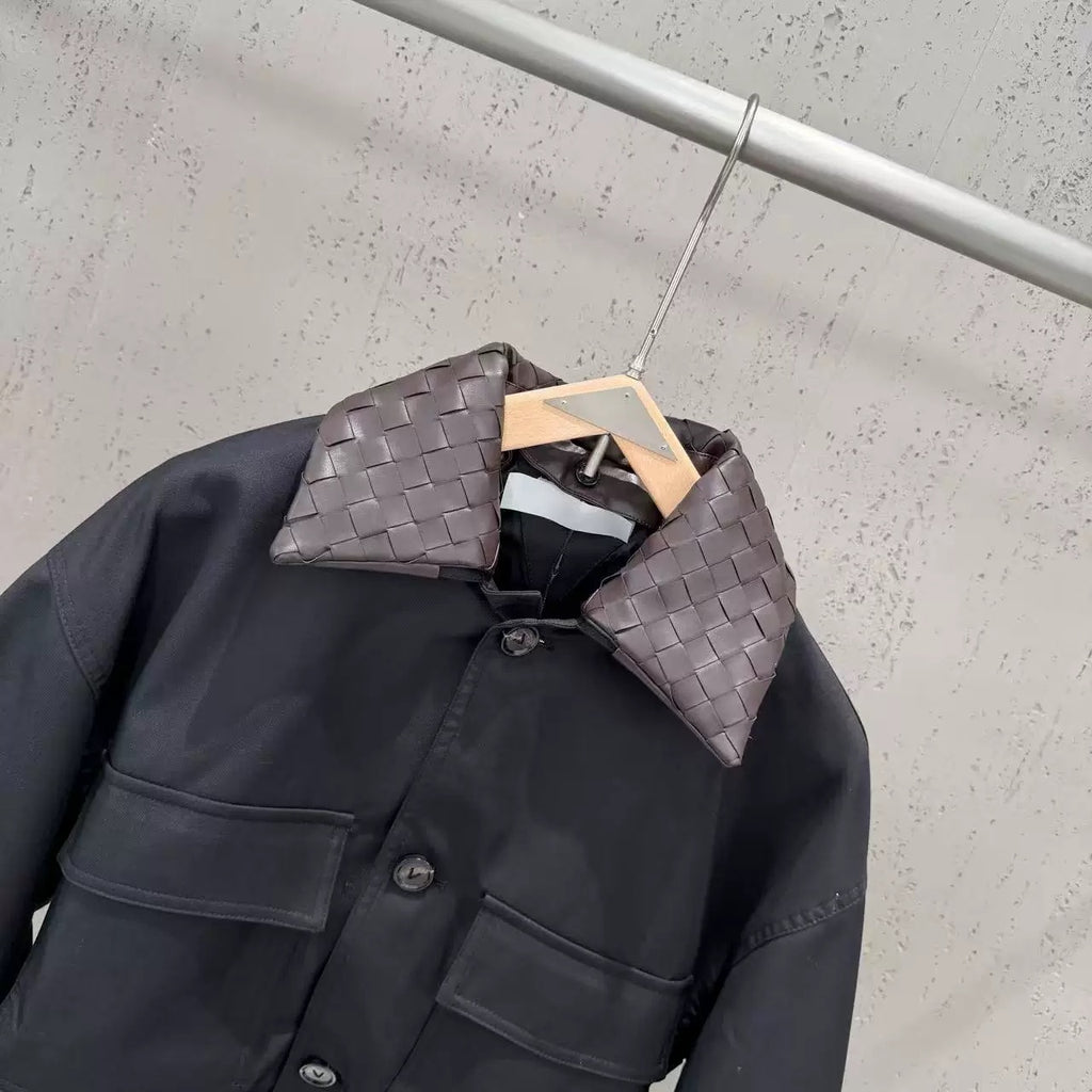 The Woven Collar Cropped Jacket