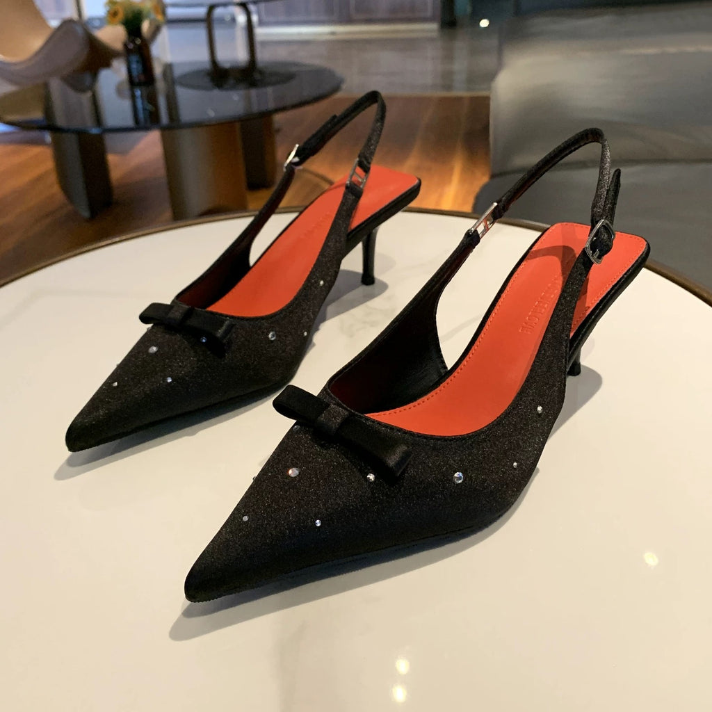 Embellished Slingback in Black