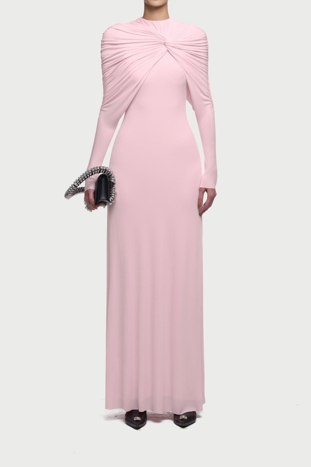 Draped Maxi Dress in Pink