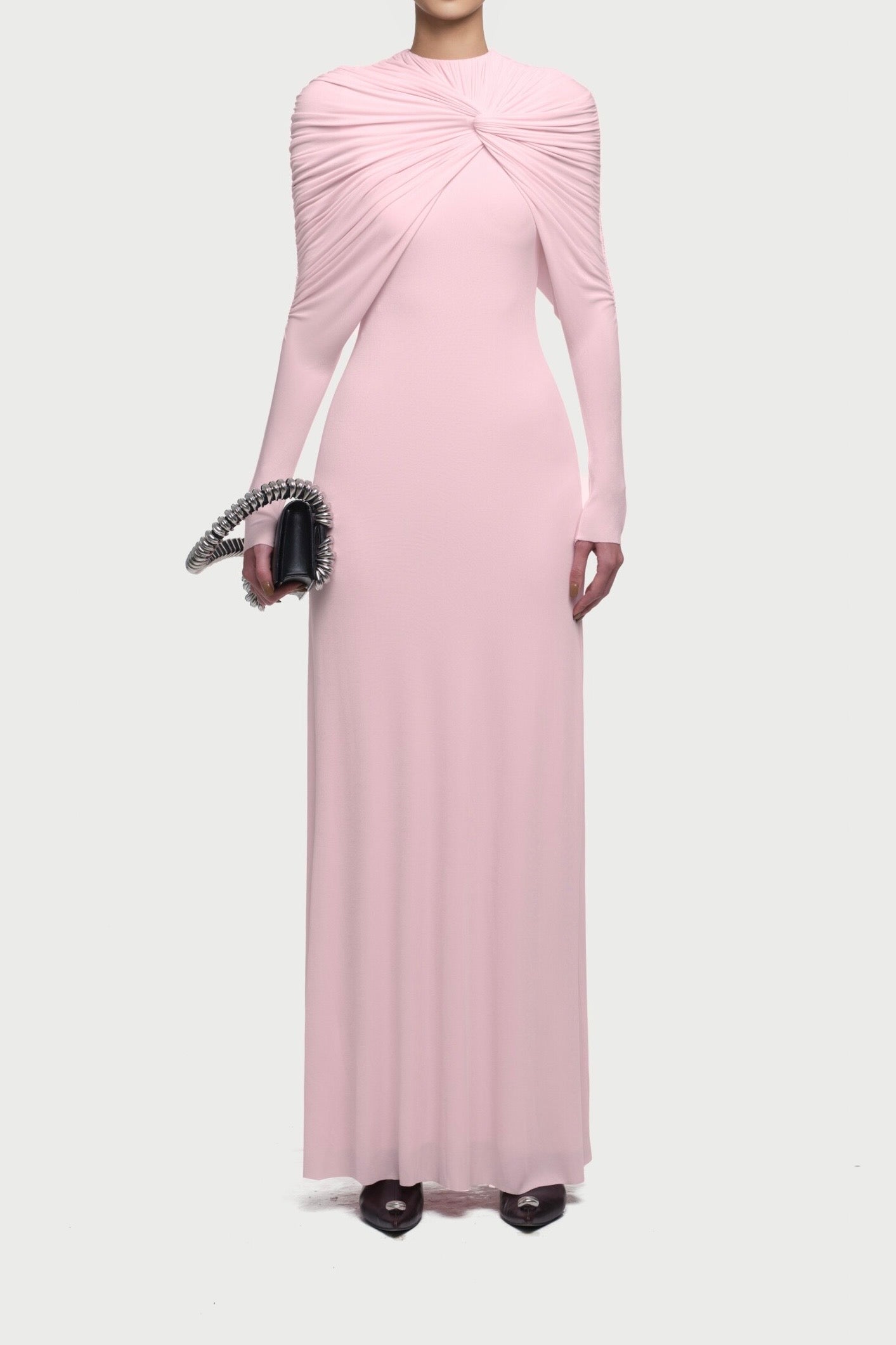 Draped Maxi Dress in Pink
