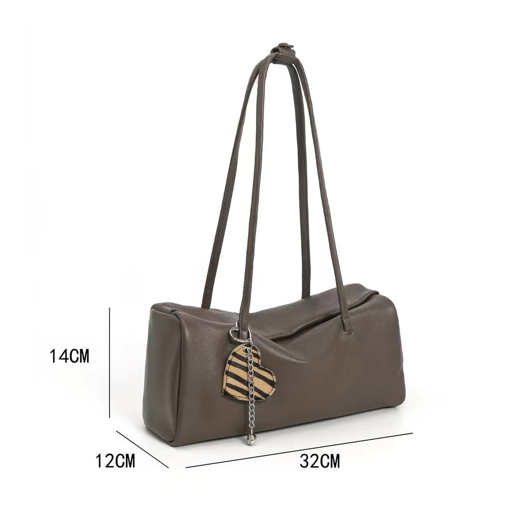 Lambskin Shoulder Bag in Taupe