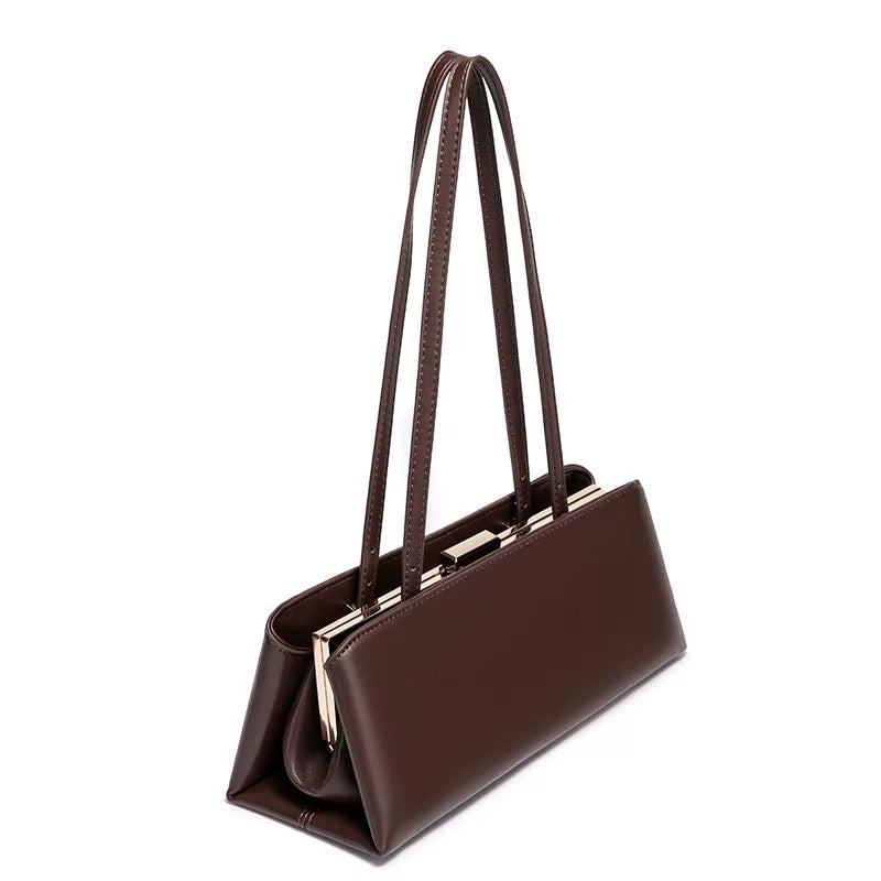 Kiss-Lock Bag in Dark Brown