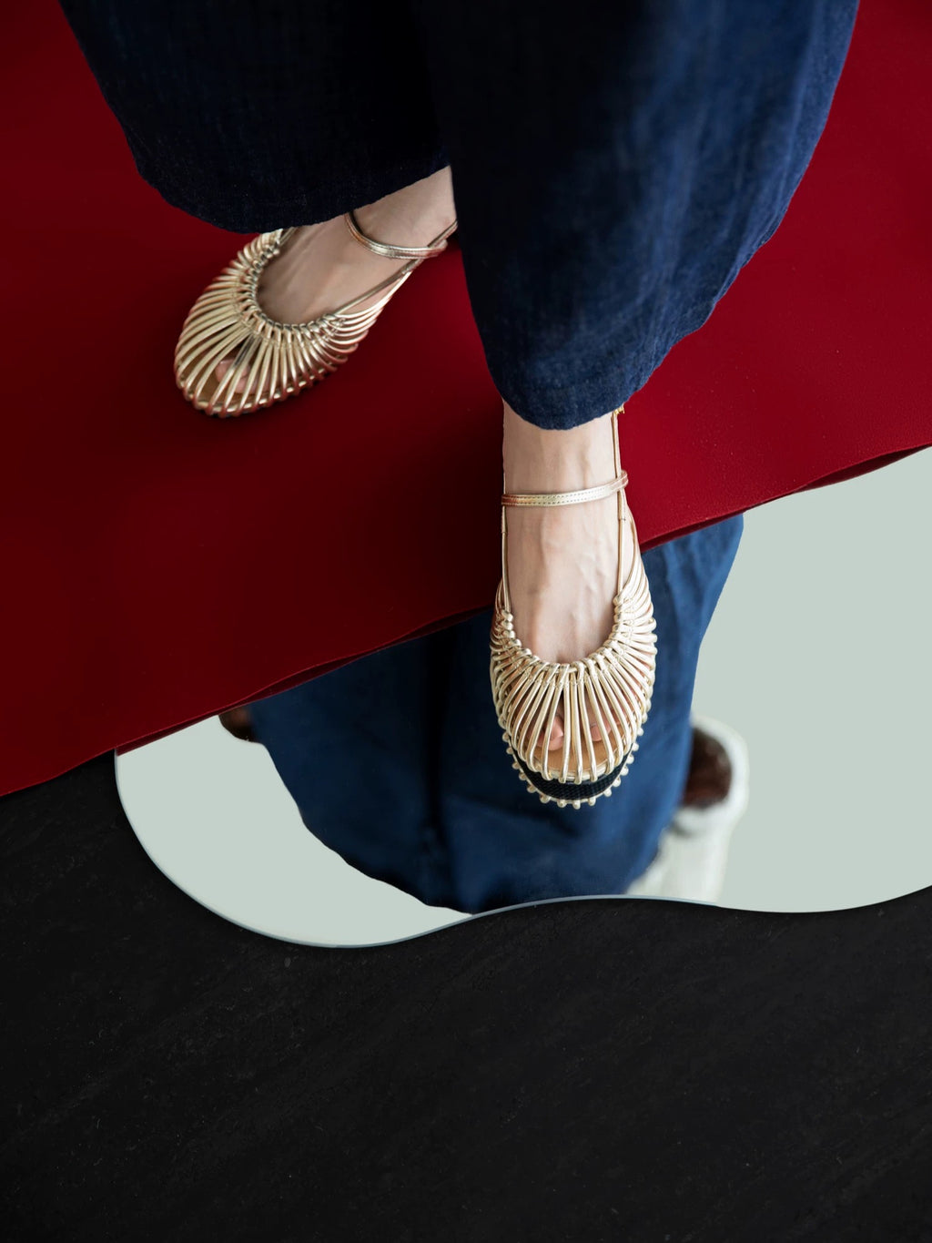 The Braided Slingbacks in Champagne
