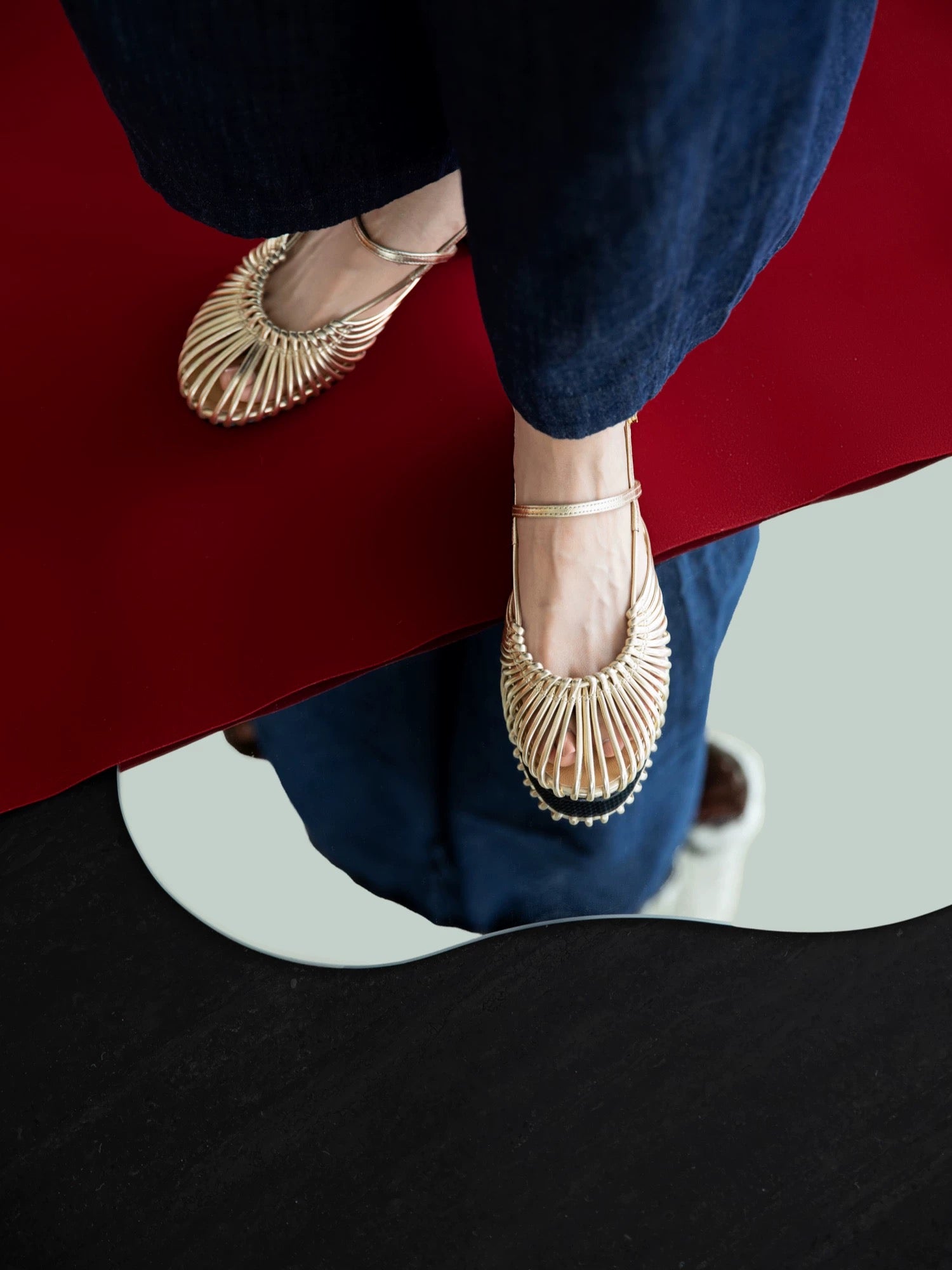 The Braided Slingbacks in Champagne