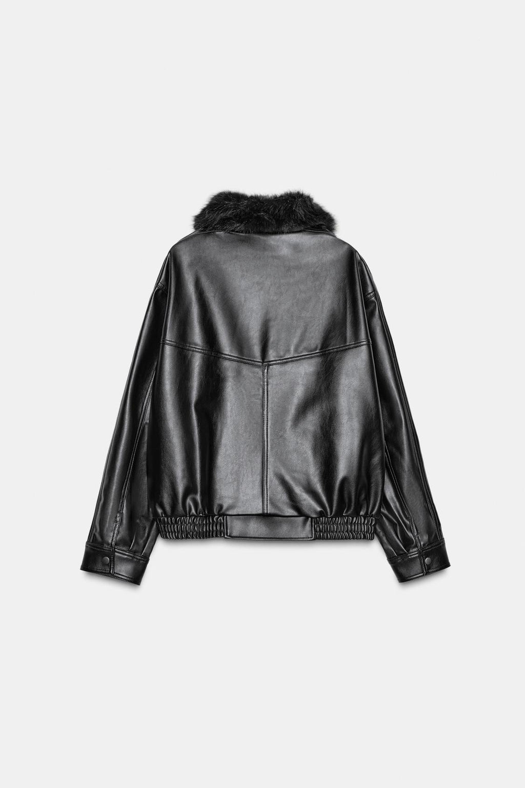 JACKET WITH DETACHABLE FAUX FUR COLLAR