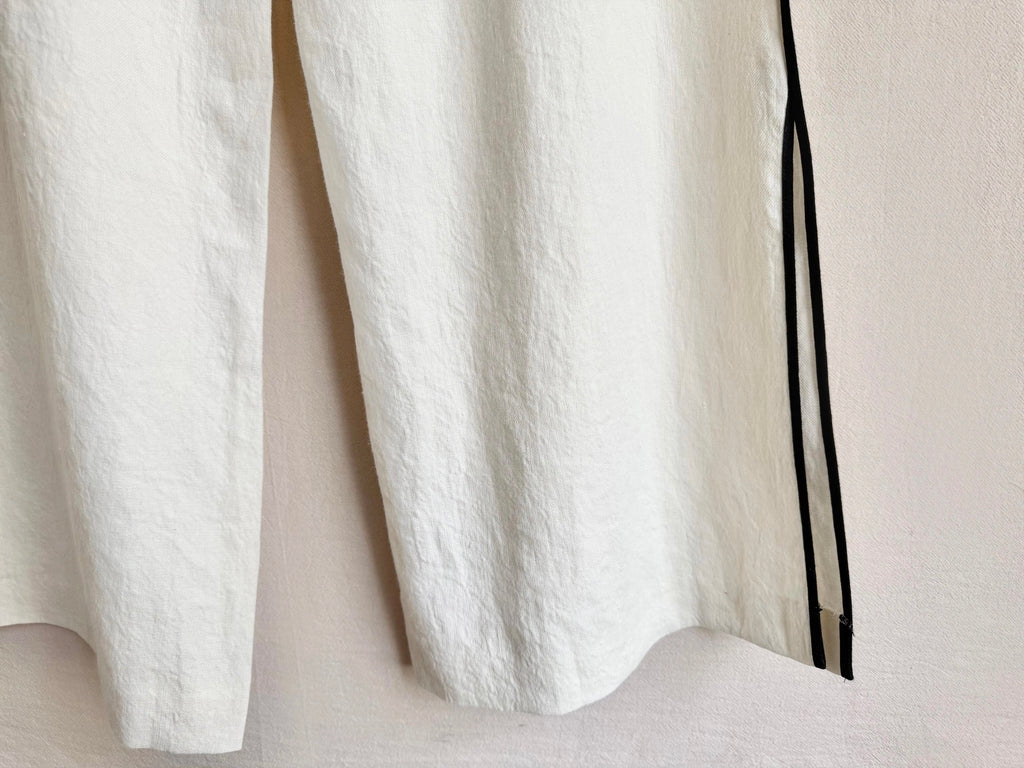 Minimal Side Stripe Linen Trousers (Immediate)