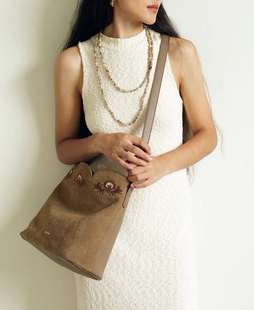Embroidered Bag in Khaki