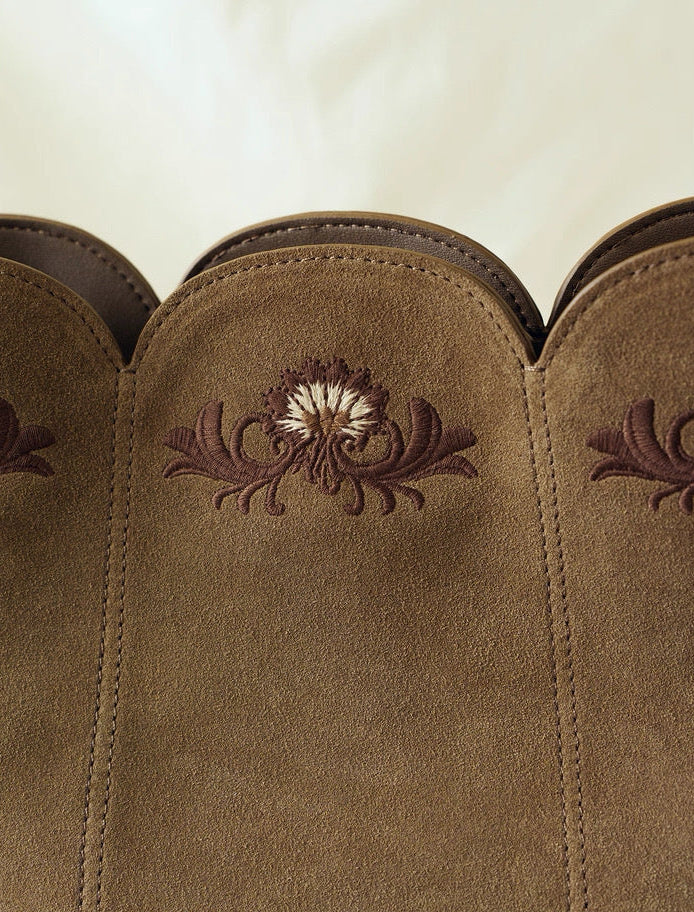 Embroidered Bag in Khaki