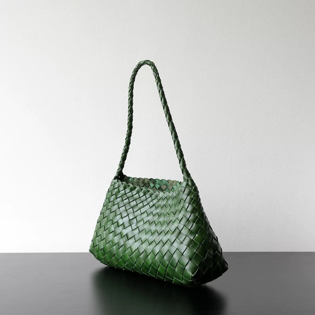 Woven Shoulder Bag in Green